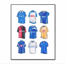 Portsmouth Football Shirt, Portsmouth Football Poster, Classic Shirt Print A4,