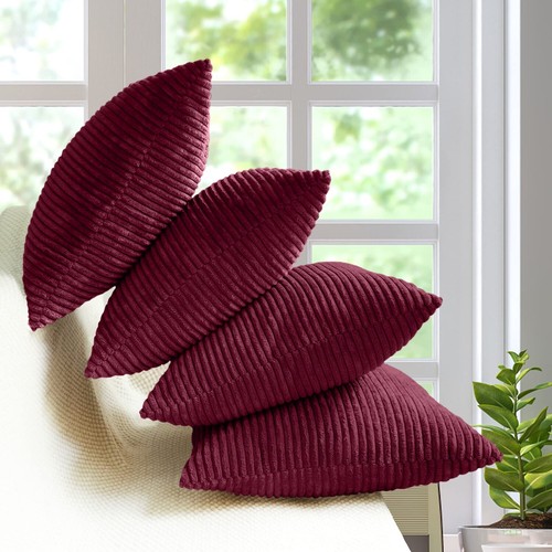 Corduroy filled velvet cushion - filled,