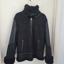 Prevu@ Selfridges Mens Sheepskin Jacket Real Shearling Aviator Pilot Flying £750