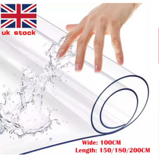 2mm Thick Clear PVC Soft Glass Table Protector Mat – Waterproof,Oilproof,Durable