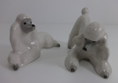 Lomonosov poodle figurines - lomonosov,