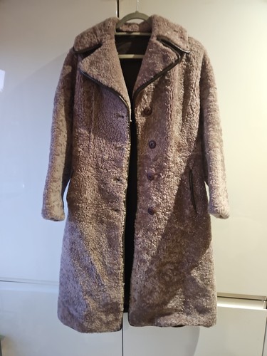 Taupe grey shearling coat - taupe,