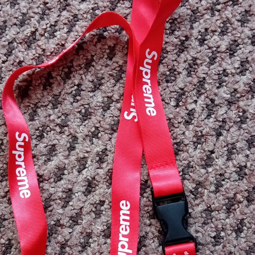 Supreme red logo lanyard - supreme,