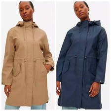 TU Rubberised Hooded Raincoat Navy or Taupe size S to 2XL