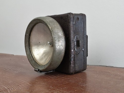Vintage bicycle lamp - bicycle, rusted