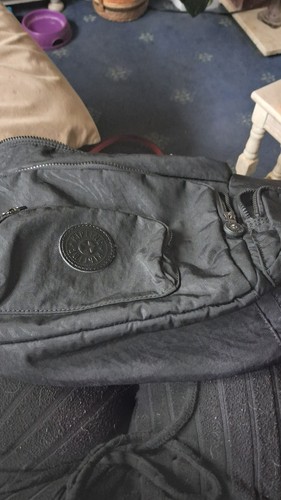 Kipling black nylon shoulder - black,