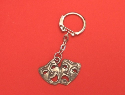 Comedy tragedy masks pewter - comedy,
