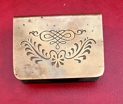 Vintage brass match box book - box,