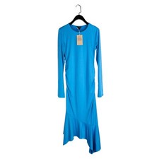 Monki Blue Slinky Ruched Side