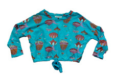 Their Nibs Cropped Pyjama Top Hot Air Ballons Print