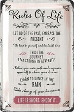 Retro Tin Sign - RULES OF LIFE