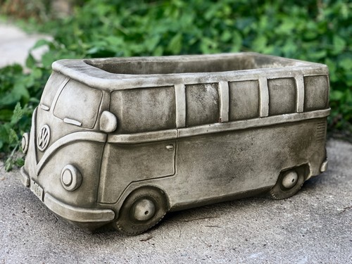 Vintage hippie bus planter