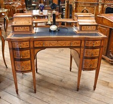 Carlton House Desk Satinwood Painted Regency 1890