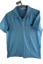 STONE ISLAND Blue Polo Shirt size L Mens Slim Fit summer beach holiday Casual