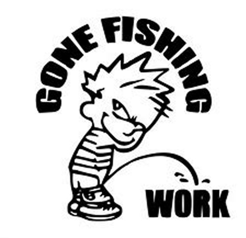 Gone fishing car stickers - gone,
