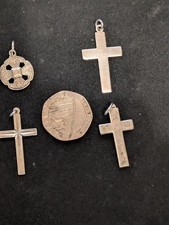 Job lot 4 x Vintage Sterling Silver Crosses