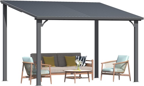 Aluminium lean gazebo - aluminium, to