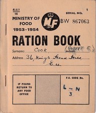 ORIGINAL POST   WW2  Ration Book, 1953-54 from Chingford