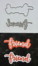 FRIEND w Outline Metal Die Cutters Sentiment Scrapbook Title Word 2 Cutting Dies