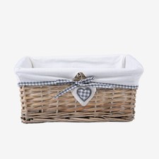 Natural Wicker Storage Basket with Lining Hamper Baskets for Gifts Empty Baskets