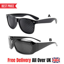 2x Pinhole Glasses Eyes Correction Exercise Eyesight Vision Care Improvement UK