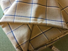 130 cm  Ian Mankin skye check  Fabric Remnant  136 wide BLUE  upholstery