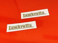 LAMBRETTA C D E F MODELS GOLD 110 X 15MM SELF ADHESIVE FUEL TANK DECAL STICKERS