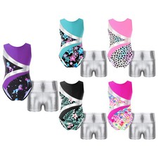 UK Gymnastics Leotards for Girls Athletic Ballet Suits Bodysuit Jumpsuit &Shorts