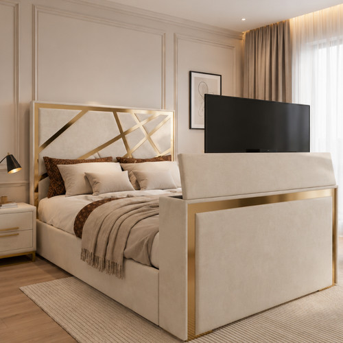 Golden panel bed frame - panel,