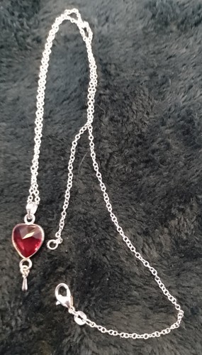 Garnet stone heart 925 fine - ,