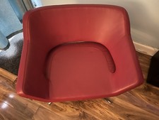 Red Leather Swivel Tub Chairs