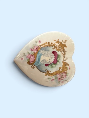 Antique belleek willets heart - antique,