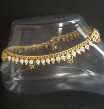 Anklet Stunning Diamante Indian Bollywood Style Payal  Ankl Chain Single or Pair