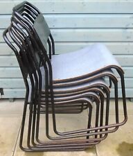 Vintage Set of 6 Mid-Century "PEL"  Stacking Chairs ~ Grey Formica Seats