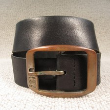 GStar Raw Leather Belt Size 34 Medium Black Solid Wide Vintage