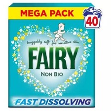 Fairy Non Bio Washing Powder Huggable Softness with Fabric Conditioner 40 Washes