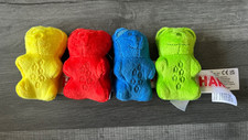 4 x Gummy Bear Plush Soft Toys Haribo Official Yellow Blue Red Green Small Tiny