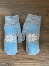 Knitted Grey Winter Mittens