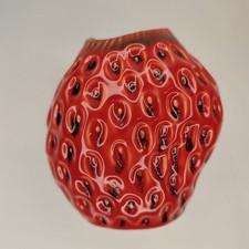 Vintage DES POTS Strawberry Vase Red Ceramic Retro 11cm MOR-V12 Netherlands