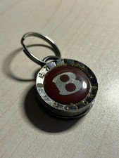 Rare Bentley Motors Knurled Metal Keyring. Bentley B Logo Key Ring / Fob
