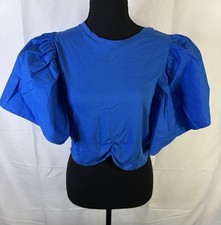 Zara Vibrant Blue Cropped Puff