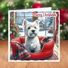 West Highland White Terrier Dog Christmas Card, Westie