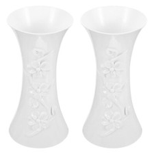 Decorative Plastic Vases for Flowers 2pcs White Compact Size for Centerpieces