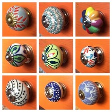 Ceramic drawer knobs indian - ceramic,
