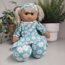 Polly the Traditional Rag Doll - Spring Blue dress & Hairband - Blonde