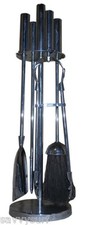 Chrome Fireplace Companion Set