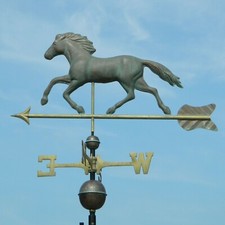 Horse weathervane with weathered vintage aged patina - Large horse wind vane