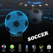 Personalised LED Football Lamp, Football Night Light Gift from Daddy Dad Kids UK