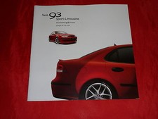 SAAB 9-3 YS3F Sport Sedan Linear Arc Vector Aero Price List Pricelist 2004