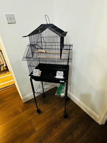 Large bird cage with stand - , and